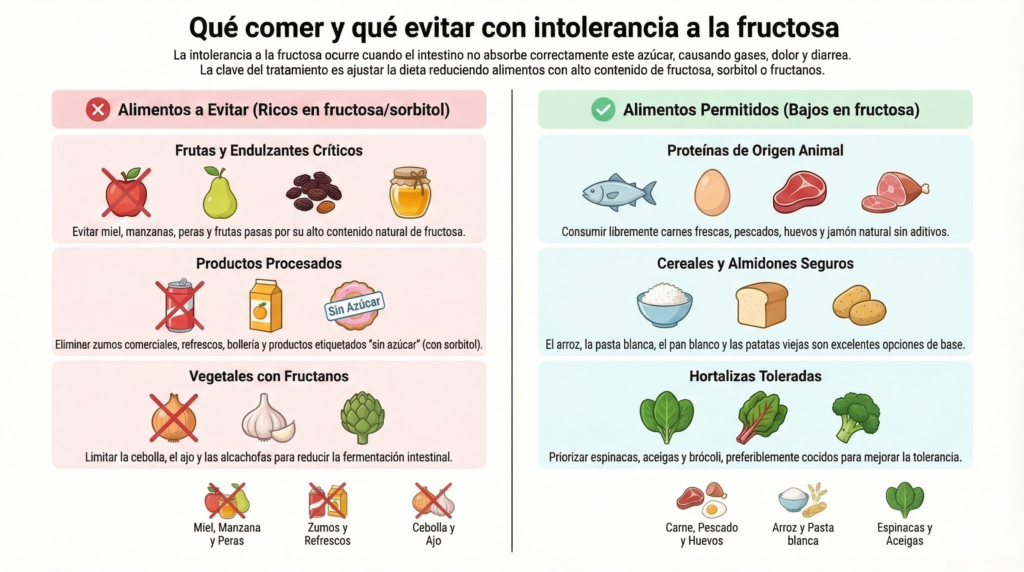 que comer con intolerancia a la fructosa